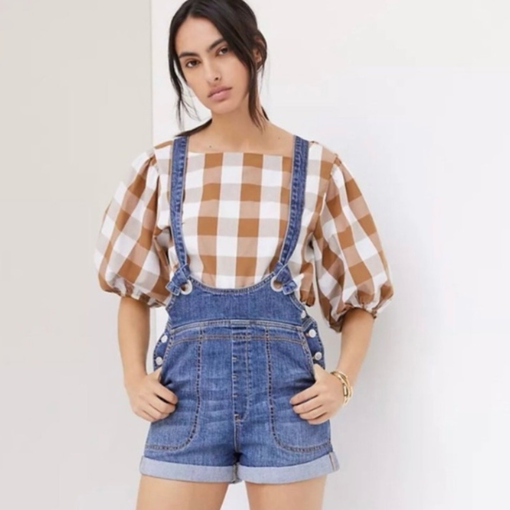 Anthropologie Pilcro Denim Overall Shorts